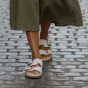 Chic White Double-Strap Sandals
